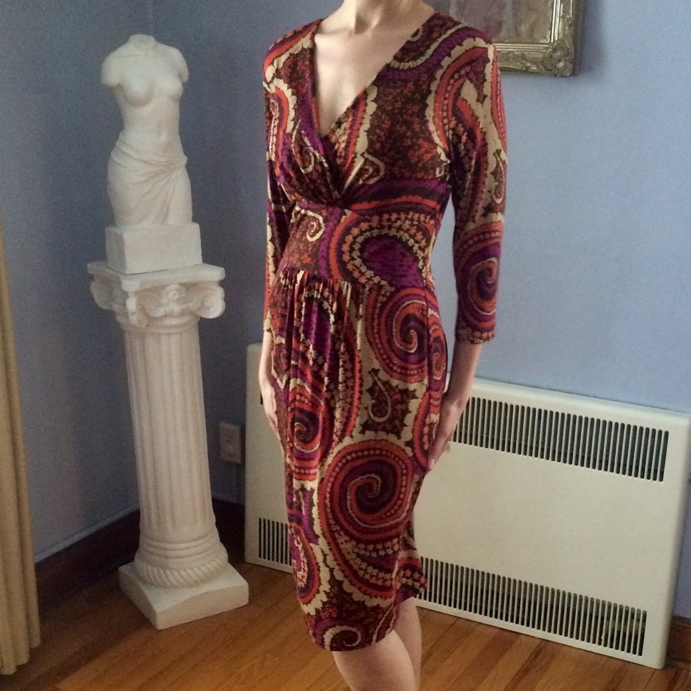 Talbots midi paisley dress Sz 6